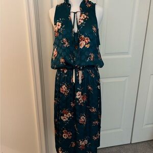 Lovestitch Teal Floral Long Sleeve Dress